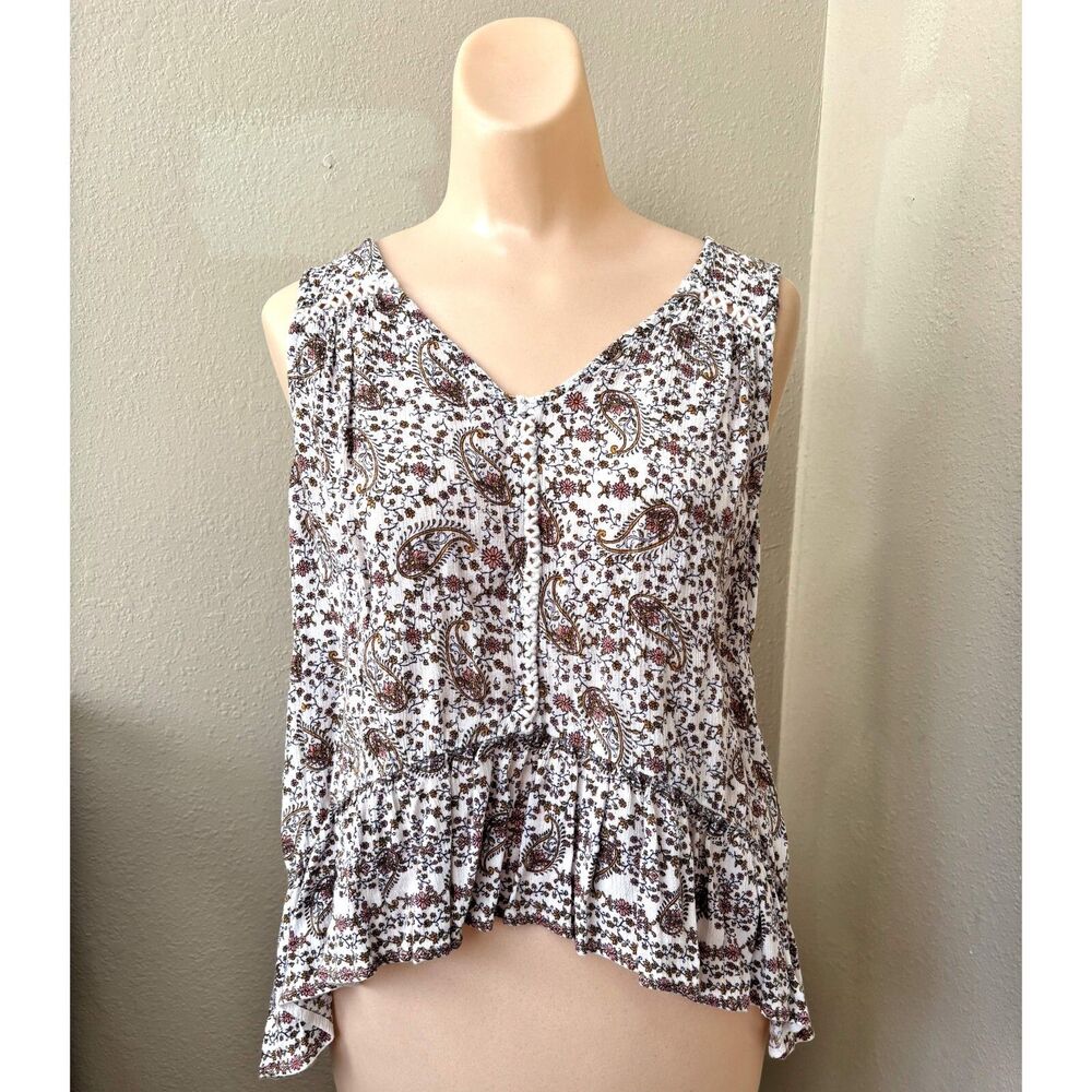 Anthropologie Patrons Peace Cottage Boho Top Medium Earthy Granola Indie Summer